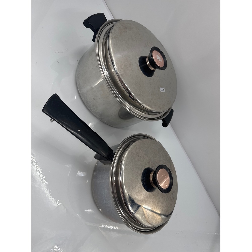 Vintage Duncan Hines Stainless Steel Pot Set Dutch Oven Saucepan with Lids 4pc